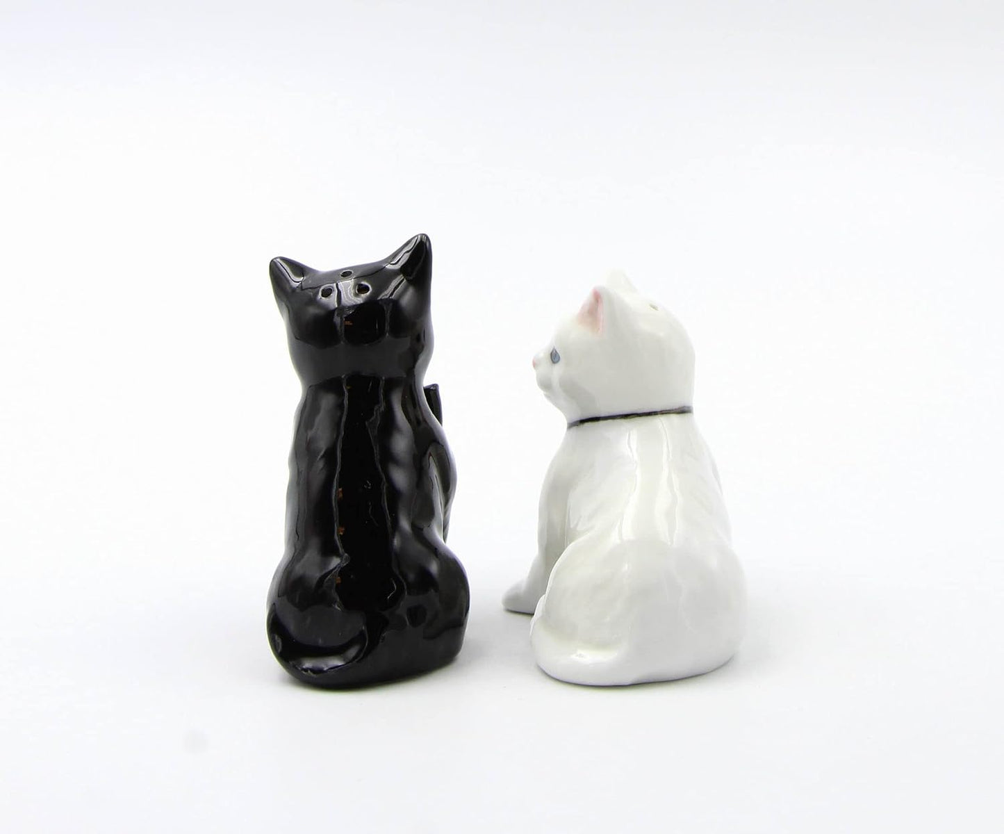 Cosmos Gifts Fine Porcelain Be My Valentine White and Black Cat Salt & Pepper Shakers Set 3-1/8" H