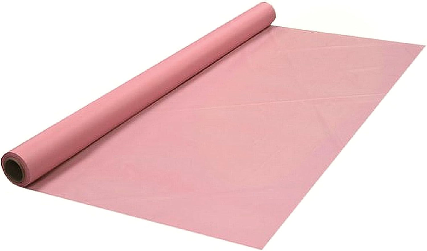 Party Favors Plus Rose Pink Plastic Banquet Table Cover Roll 40in x 300ft