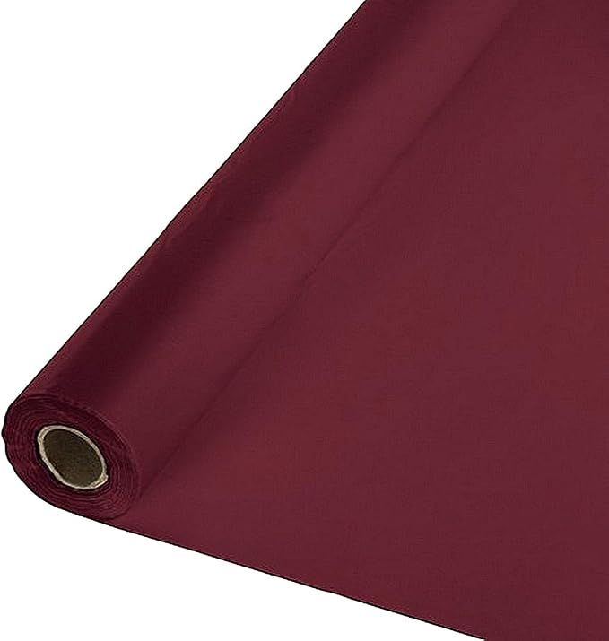 Party Favors Plus Heavy Duty Plastic Tablecloth Roll Burgundy 40in x 150ft
