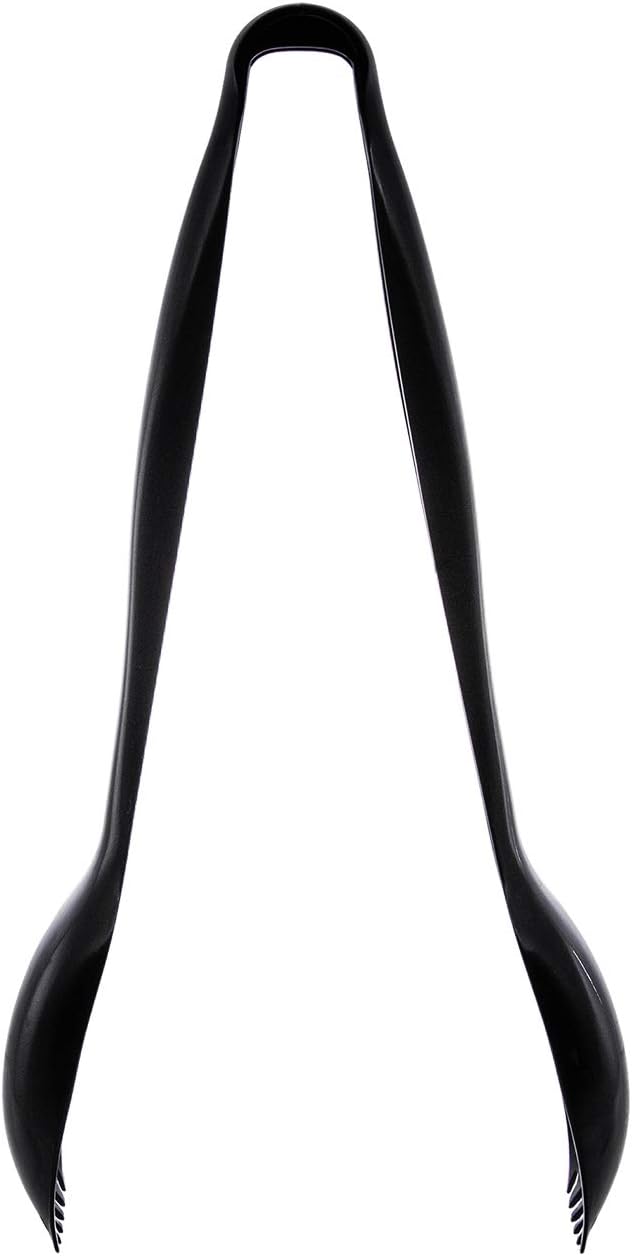 Party Essentials Plastic Serving Tongs, 3-Count, Black