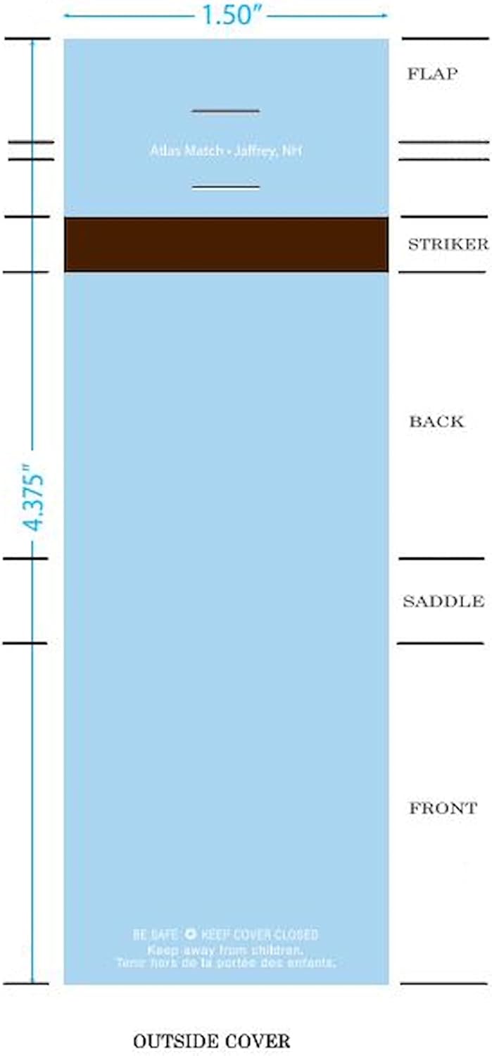 Party Favors Plus Plain Light Blue Matches 20 Strike Matchbooks 50-Pack