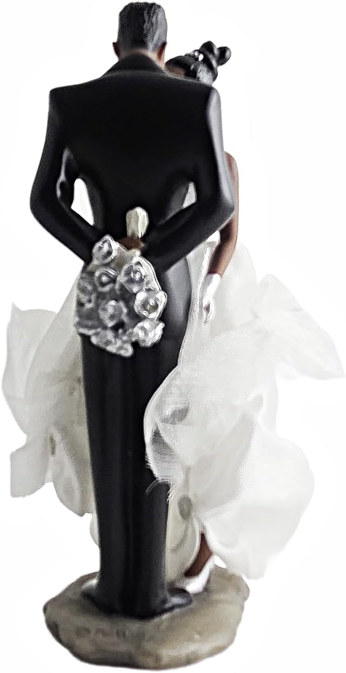 African American Bride and Groom Wedding Cake Topper, 1 Piece