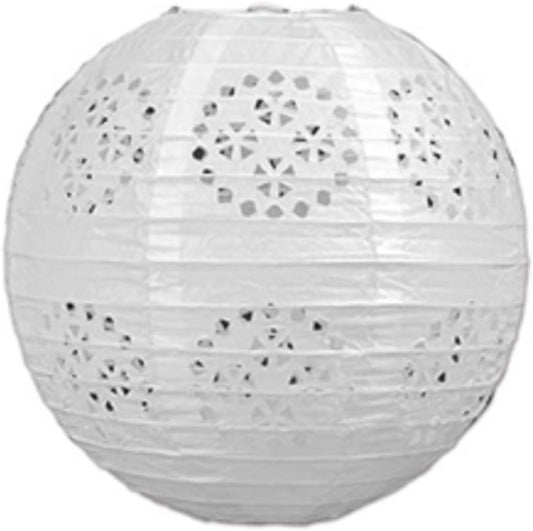 Party Favors Plus White Paper Lace Lanterns 3 Count