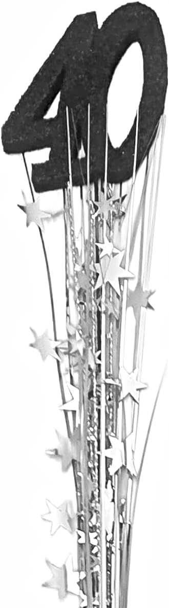 Silver Stars 40th Birthday Spray Decorations, 3 Pieces