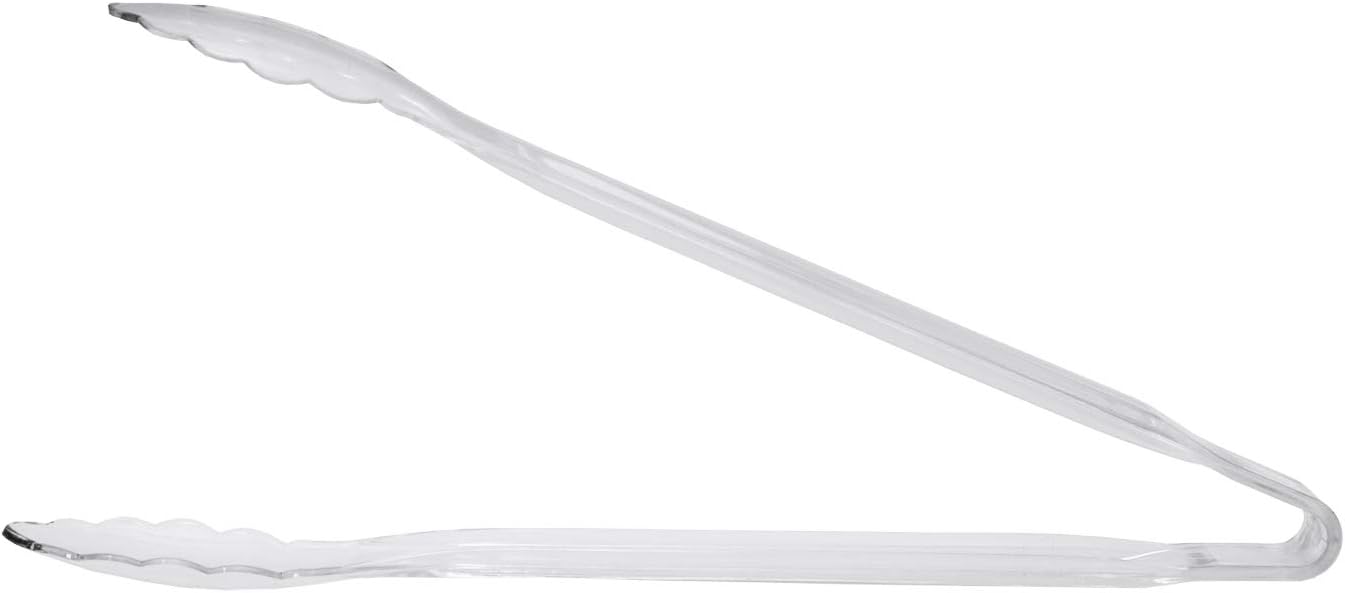 Party Essentials Hard Plastic 12" Serving Tongs, Clear