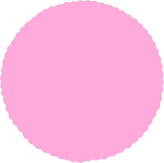 Party Favors Plus Round Paper Placemats Scalloped Pink 14 Inch 24 Count