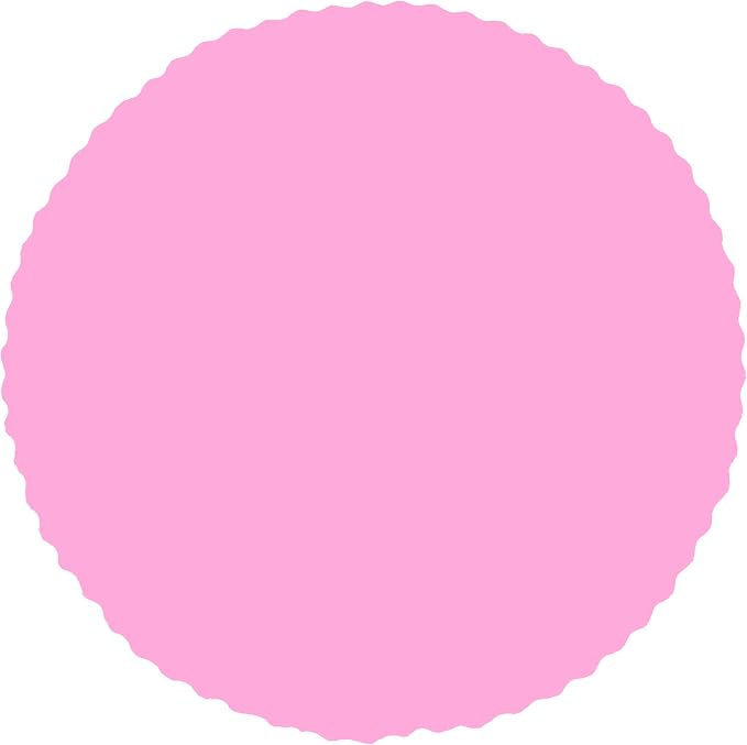 Party Favors Plus Round Paper Placemats Scalloped Pink 14 Inch 24 Count