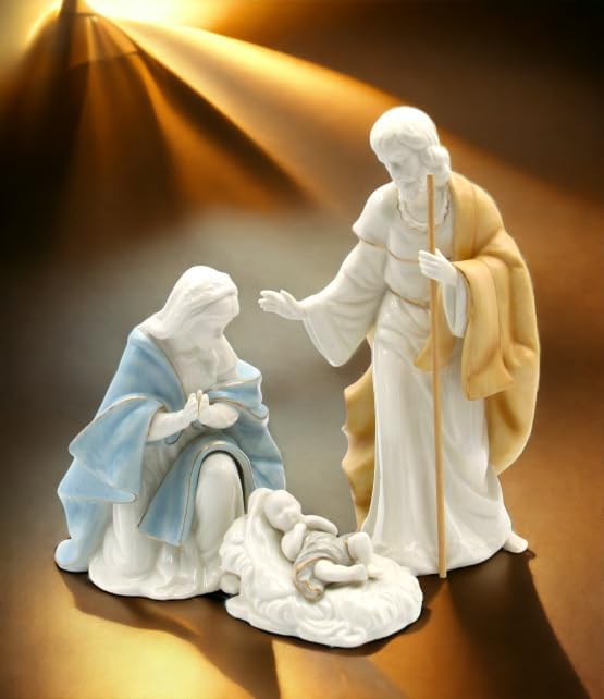 Cosmos Gifts Fine Porcelain Holy Family Nativity Set 10-1/2" H