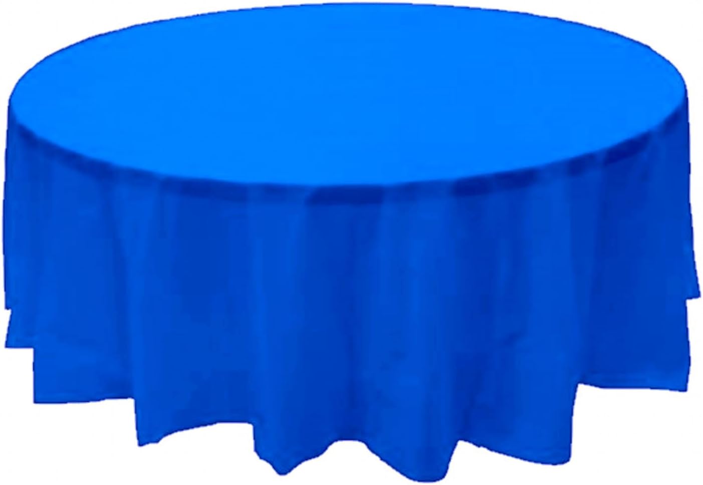 Party Favors Plus Royal Blue Plastic Tablecloth 84 Inch Round with 2 Table Skirts 3 Piece Set
