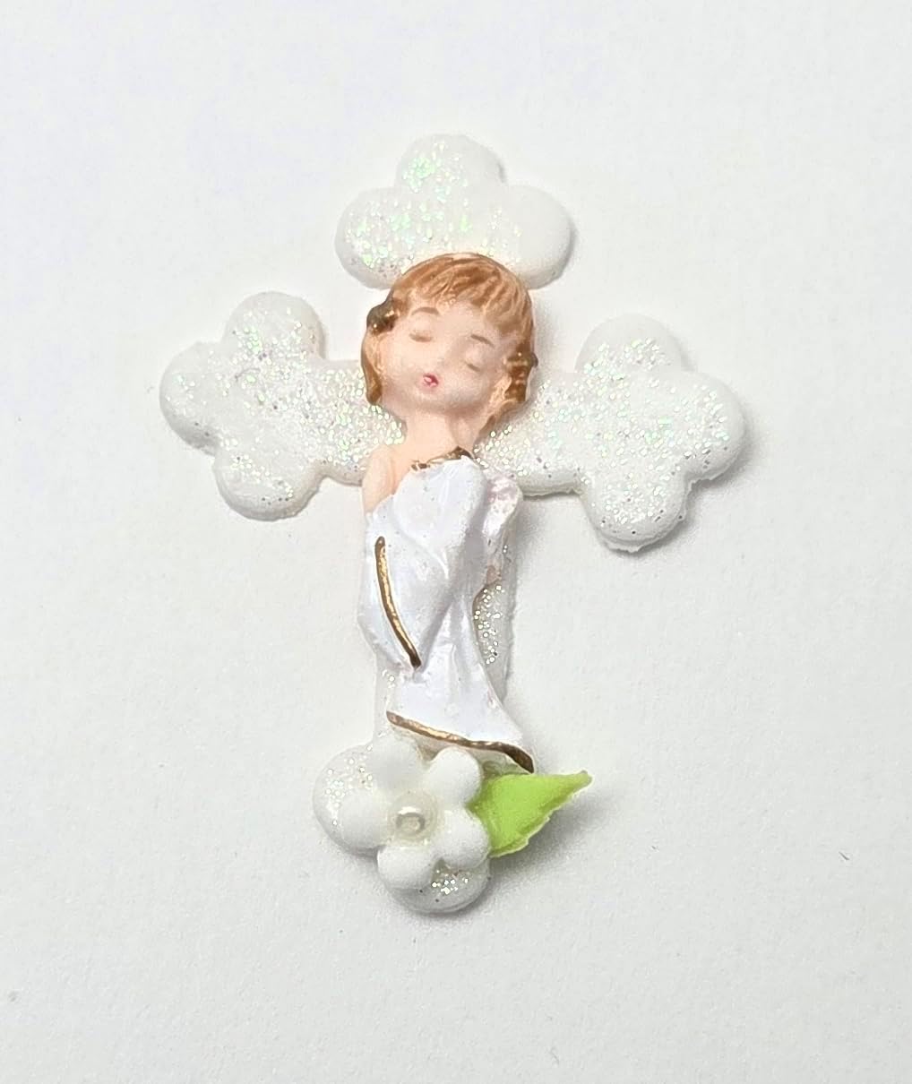 Party Favors Plus Cold Porcelain Girl in White Cross Shape Capia Favor 10 Count