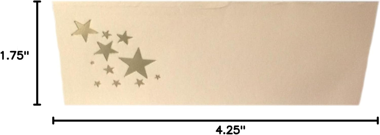 Party Favors Plus Gold Stars Tent Style Ivory Place Cards 100 Count