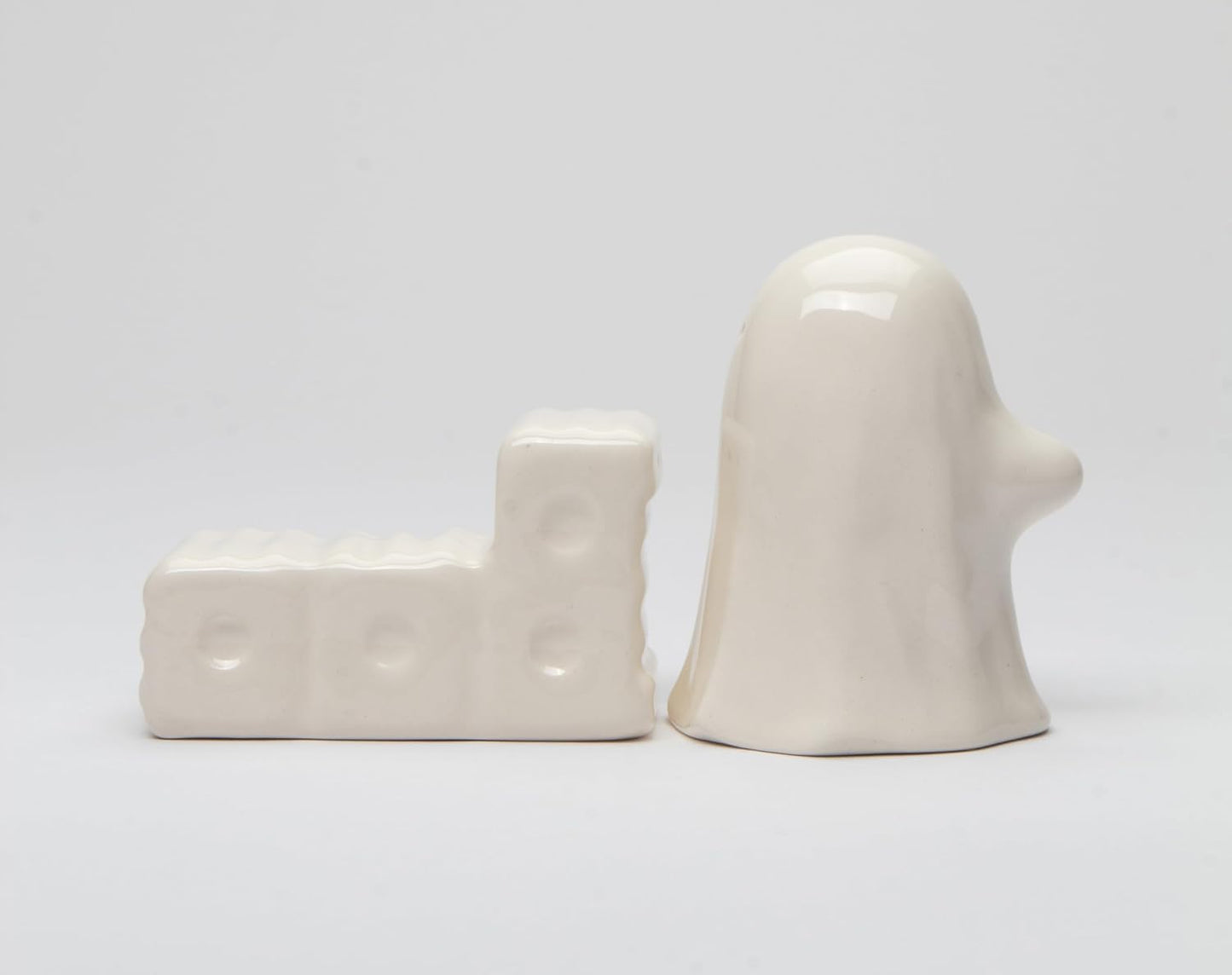 Cosmos Gifts Ceramic Ghost & Boo Halloween Salt and Pepper Shakers Set 3-3/8" H 21069