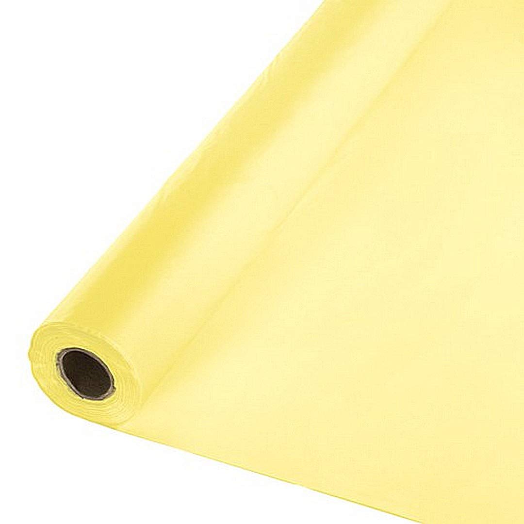 Party Favors Plus Heavy Duty Plastic Tablecloth Roll Yellow 40in x 150ft