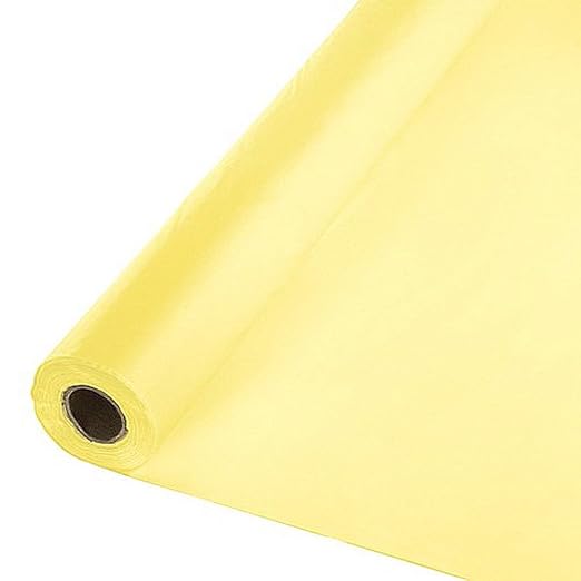 Party Favors Plus Heavy Duty Plastic Tablecloth Roll Yellow 40in x 150ft