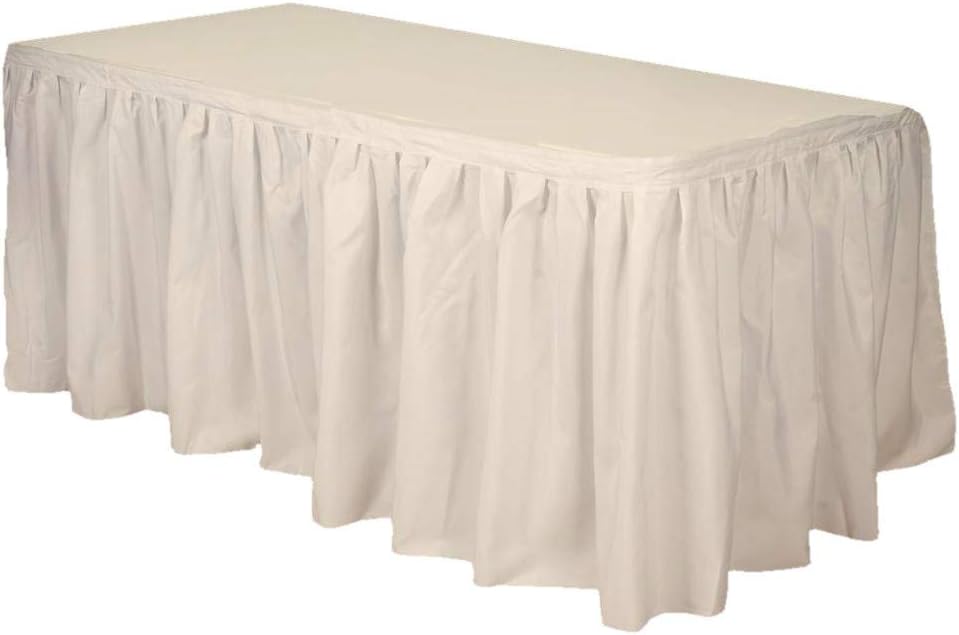 Party Favors Plus Ivory Plastic Rectangular Tablecloth with Matching Table Skirt 54x108 Inches 2 Piece Set