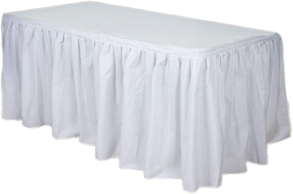 Party Favors Plus White Plastic Table Skirts 29 in x 13 Ft