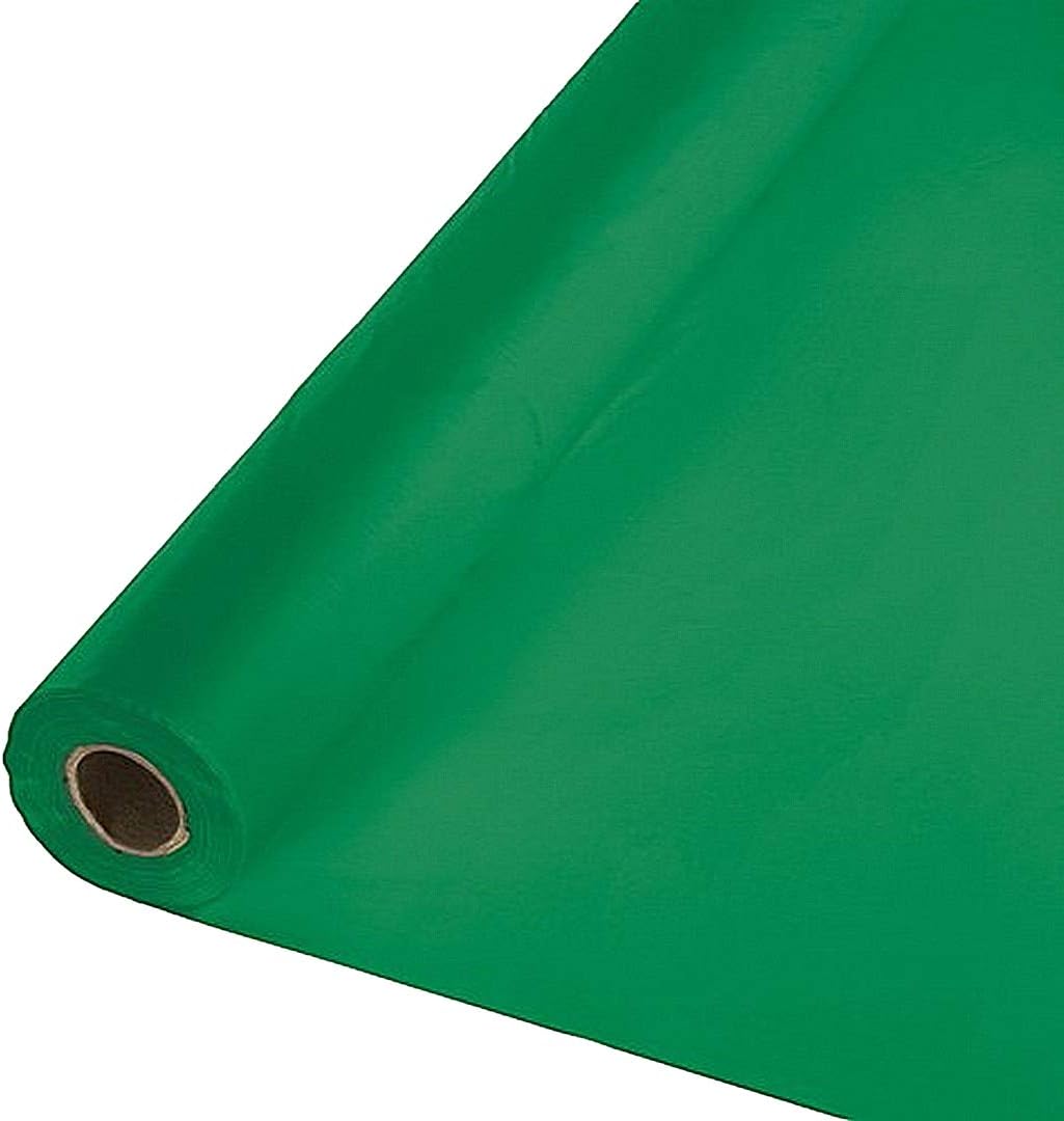 Party Favors Plus Green Plastic Banquet Roll Tablecloth 40 X 100 Ft