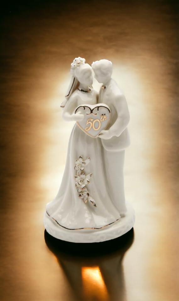 Cosmos Gifts Fine Porcelain 50th Anniversary Couple Figurine 4-3/4" H