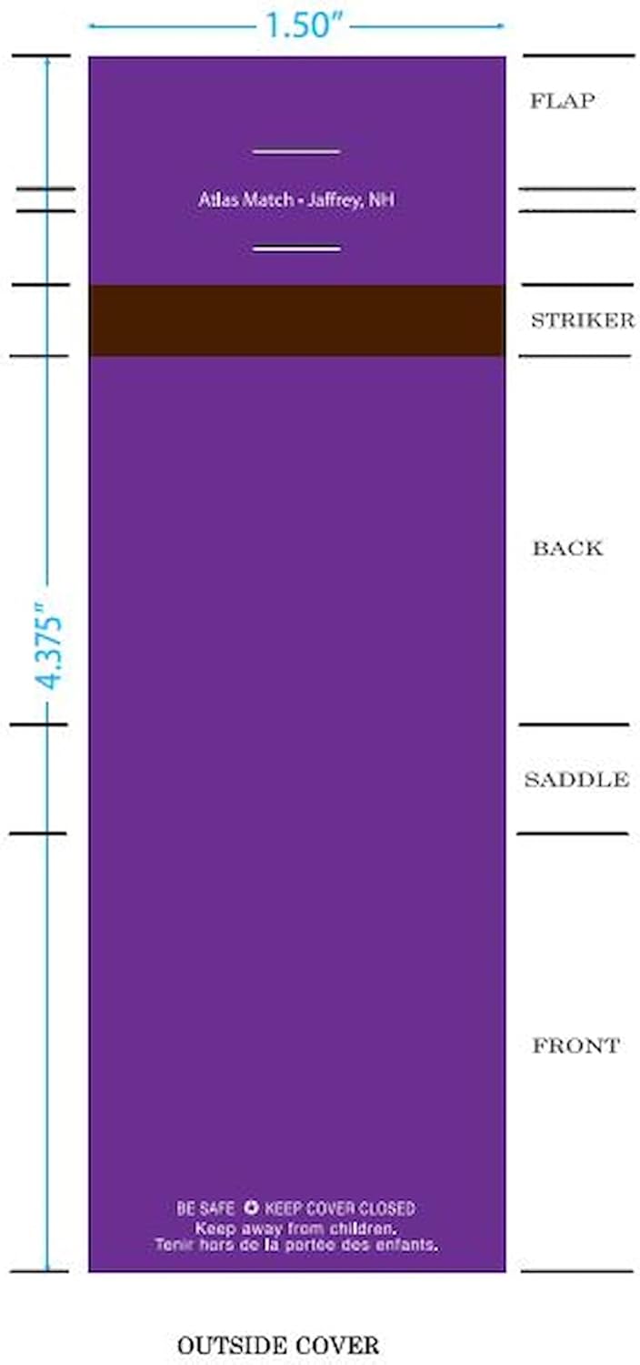 Party Favors Plus Plain Purple Matches 20 Strike Matchbooks 50-Pack
