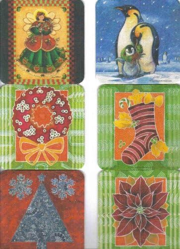 Party Favors Plus Multicolor Paper Coasters Christmas Spirit Designs 8 Count