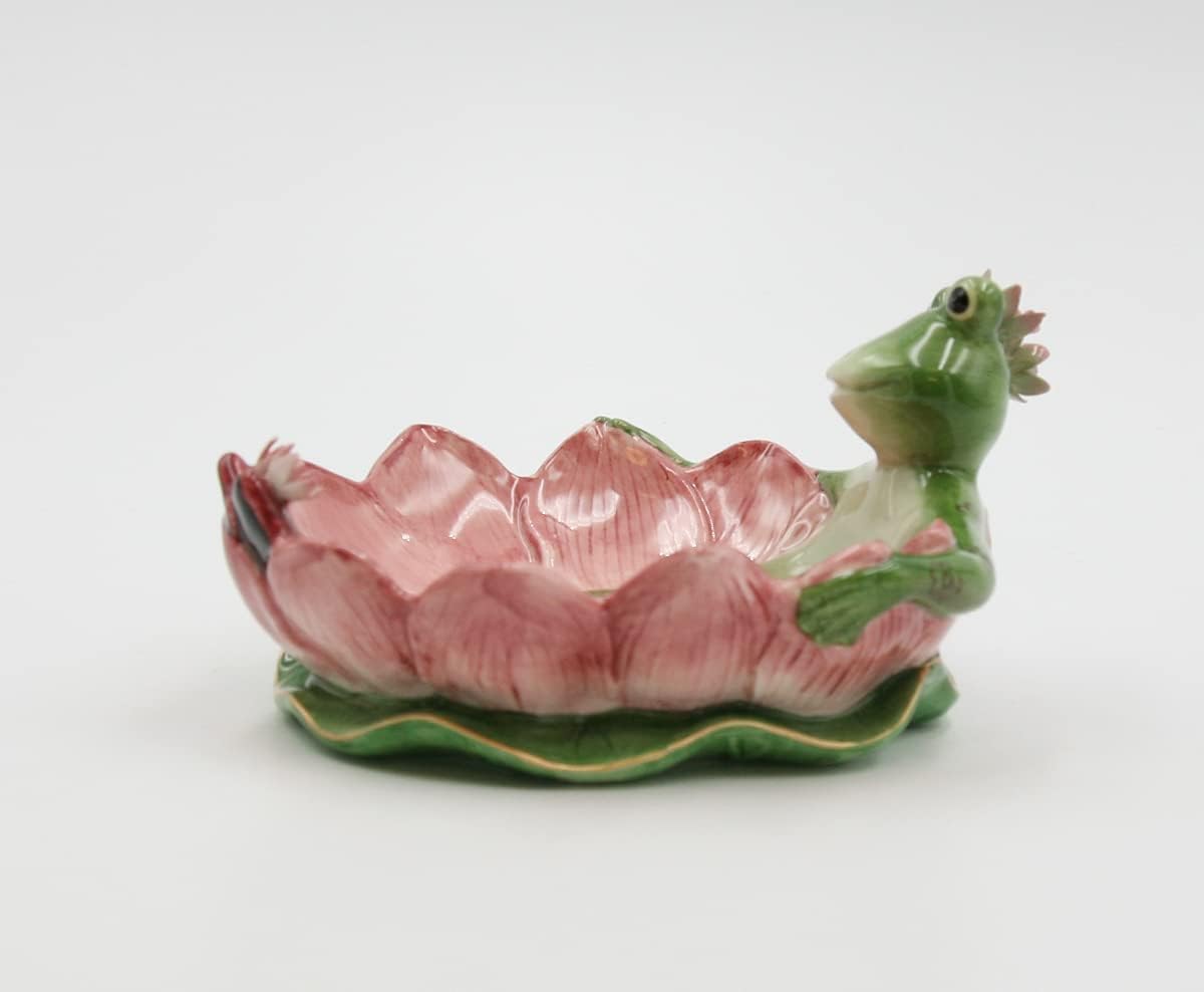Appletree Design Frogalina Ceramic Frog Dish 3-1/4" H Multicolor