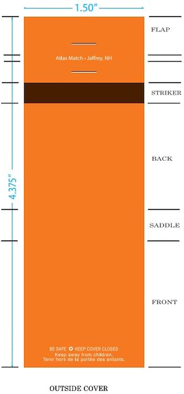 Party Favors Plus Plain Orange Matches 20 Strike Matchbooks 50-Pack
