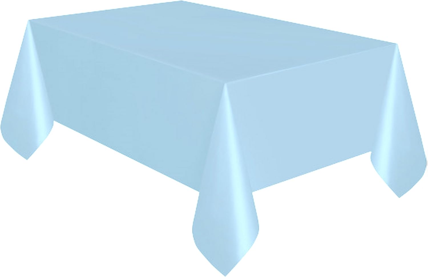 Party Favors Plus Light Blue Plastic Tablecloth 54x108 Inch with Table Skirt 2 Piece Set