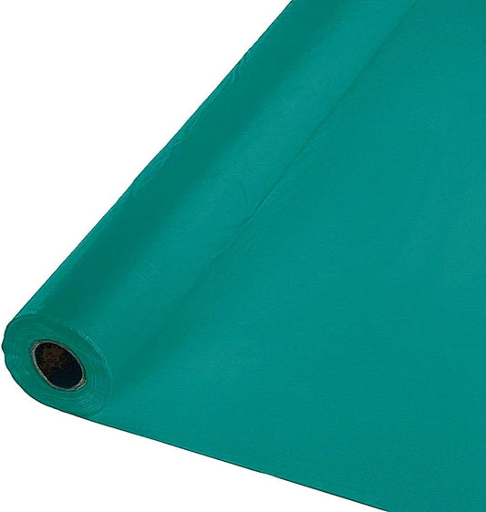 Party Favors Plus Heavy Duty Plastic Tablecloth Roll Teal 40in x 100ft
