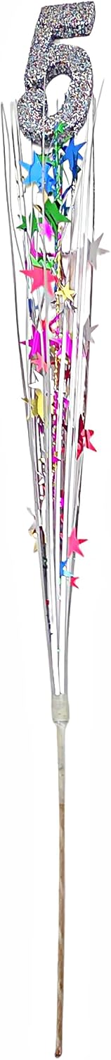 Multicolor Metallic Star 5th Birthday Spray Decorations, 3 Pieces
