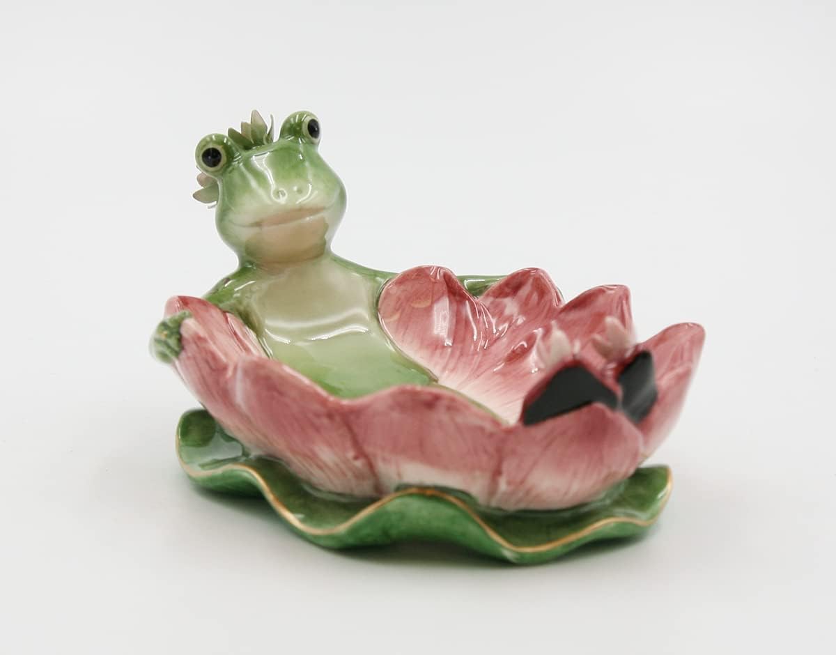 Appletree Design Frogalina Ceramic Frog Dish 3-1/4" H Multicolor