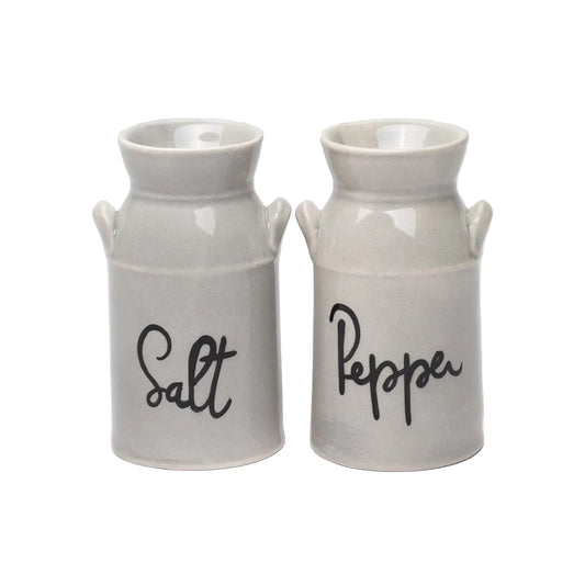Cosmos Gifts Fine Porcelain Nostalgia Country Farmhouse Antique Milk Can Salt & Pepper Shakers Set 3-1/4" H