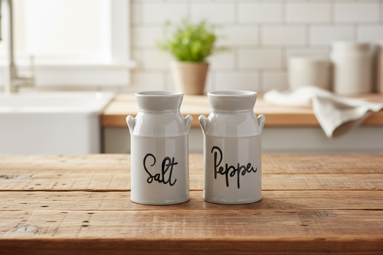 Cosmos Gifts Fine Porcelain Nostalgia Country Farmhouse Antique Milk Can Salt & Pepper Shakers Set 3-1/4" H