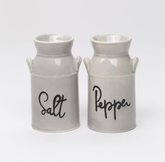 Cosmos Gifts Fine Porcelain Nostalgia Country Farmhouse Antique Milk Can Salt & Pepper Shakers Set 3-1/4" H