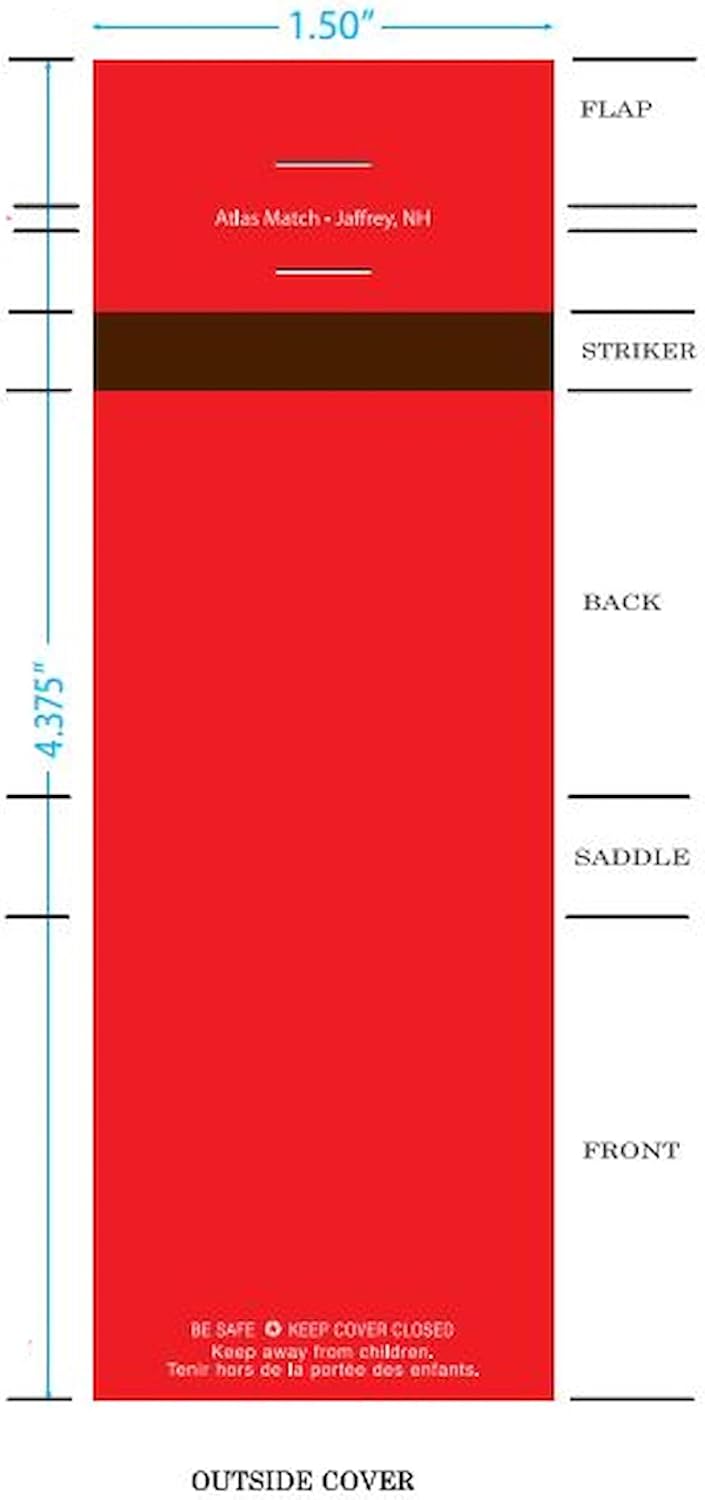 Party Favors Plus Plain Red Matches 20 Strike Matchbooks 50-Pack