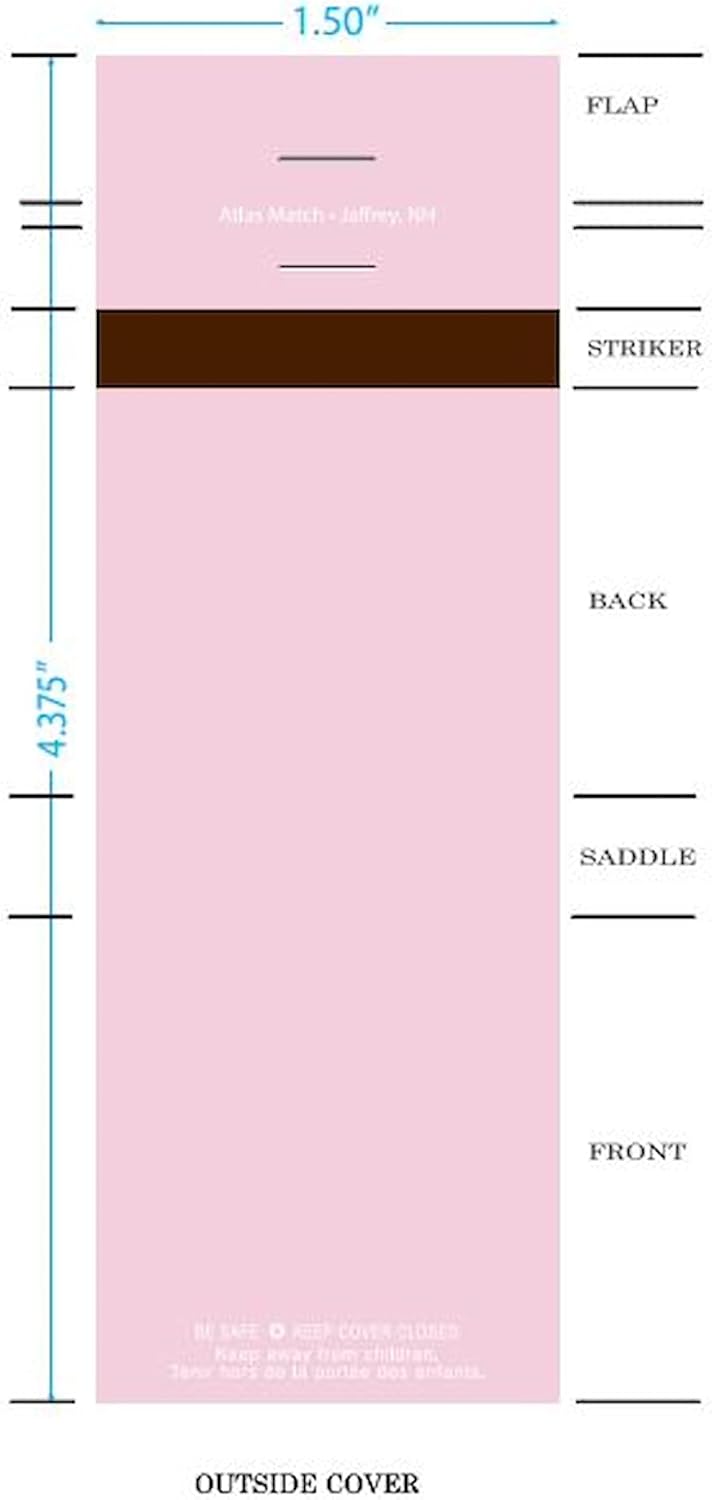 Party Favors Plus Plain Pink Matches 20 Strike Matchbooks 50-Pack