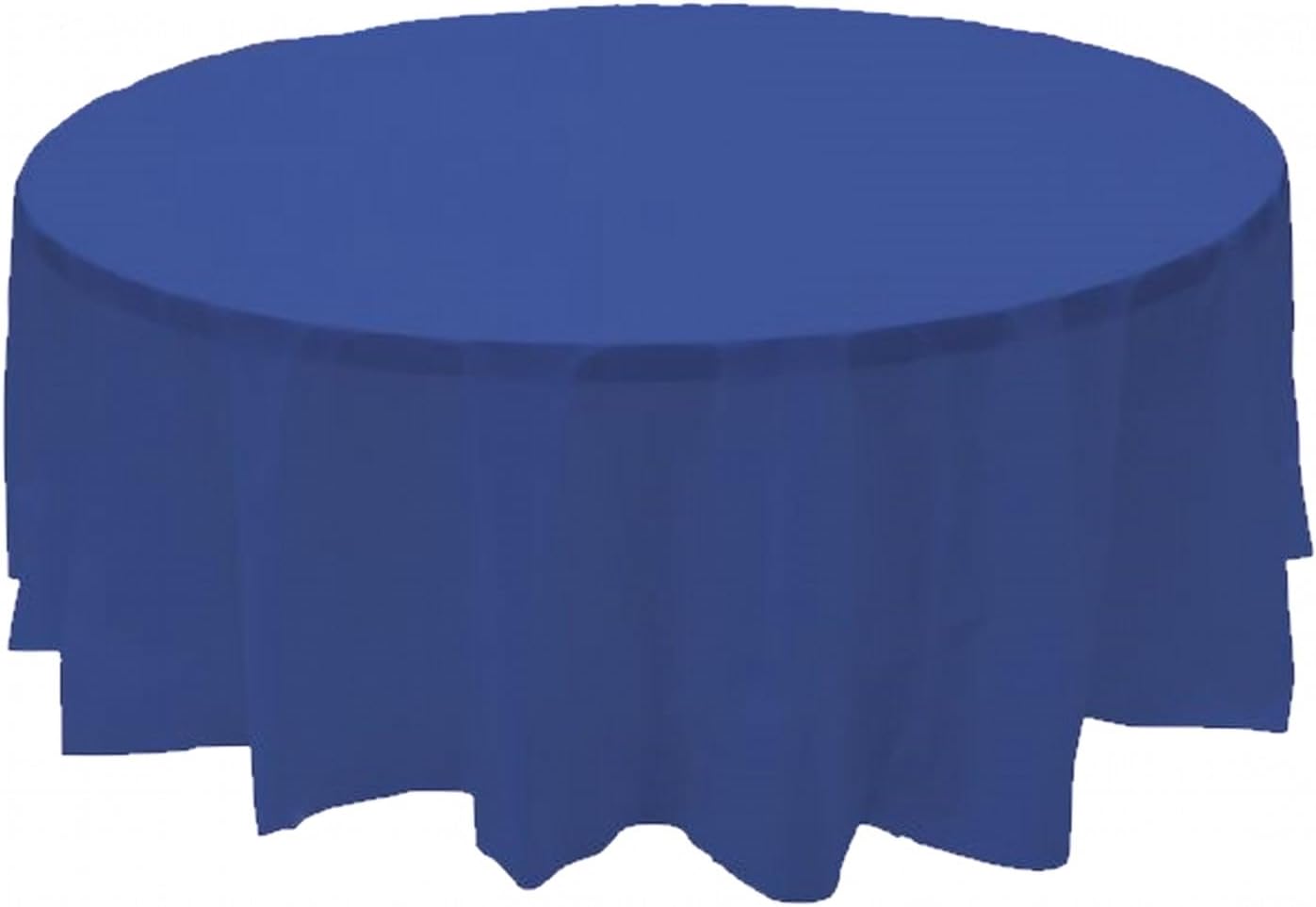 Party Favors Plus Navy Blue Plastic Tablecloth 84 Inch Round with 2 Table Skirts 3 Piece Set