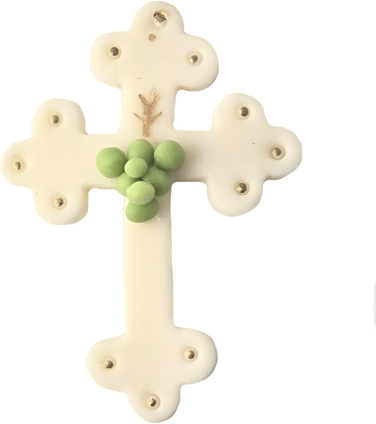 Party Favors Plus Cold Porcelain Cross Capia Baby Shower Favor White Green Floral 6 Count