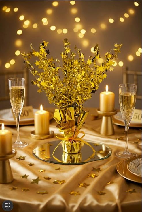 Gold Stars Balloon Weight Centerpiece 38 cm, 2 Pack