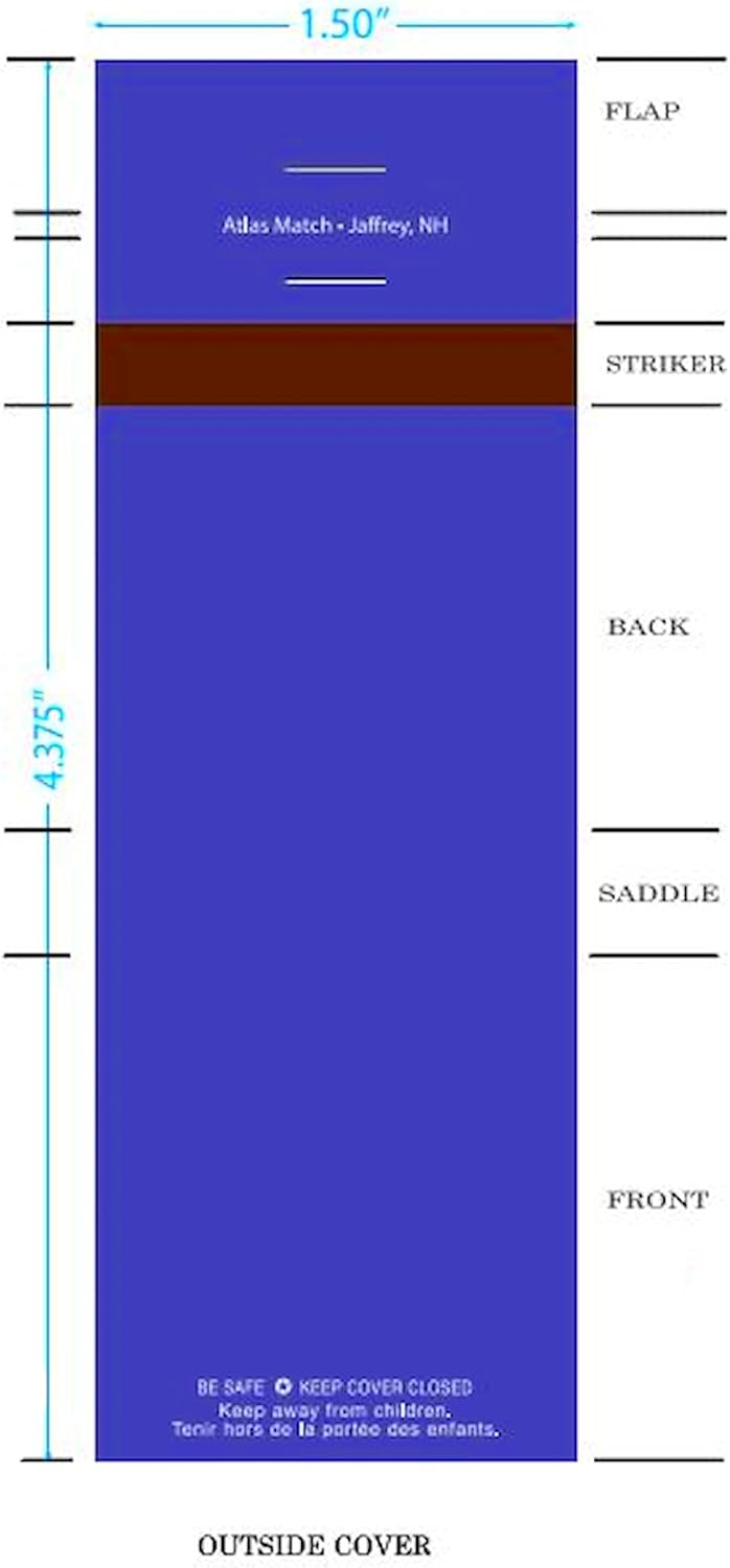 Party Favors Plus Royal Blue Matches 20 Strike Matchbooks 50-Pack