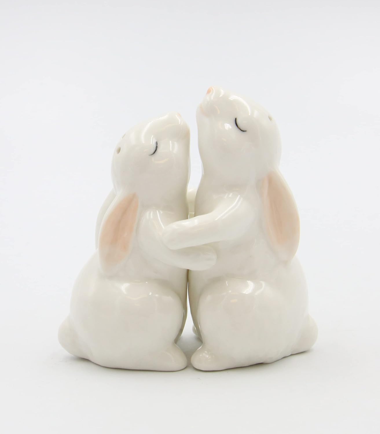 Cosmos Gifts Fine Porcelain Hugging Rabbits Salt and Pepper Shakers Set 3-5/8" H 21011