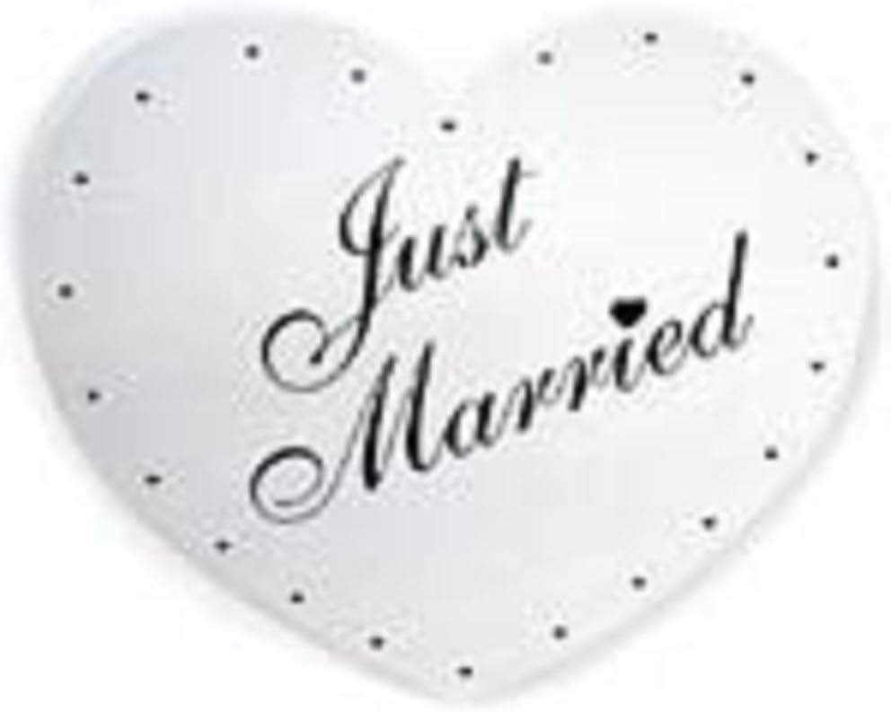 Party Favors Plus Just Married Single Heart Cardboard Sign 26 Inch