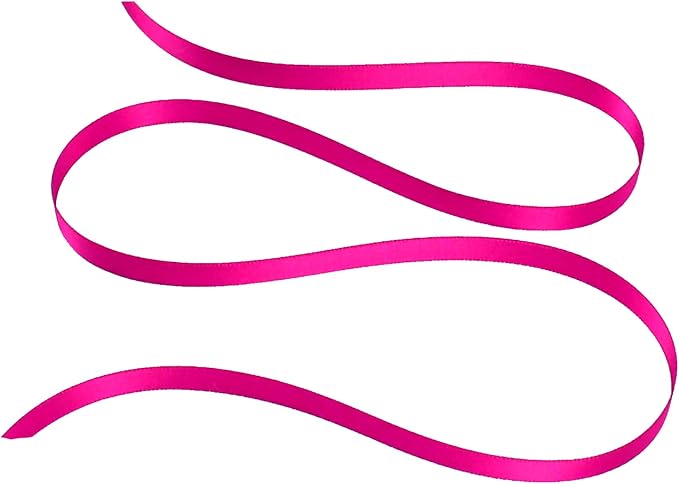 Party Favors Plus Hot Pink Double Face Satin Ribbon 1/8in 100 Yards