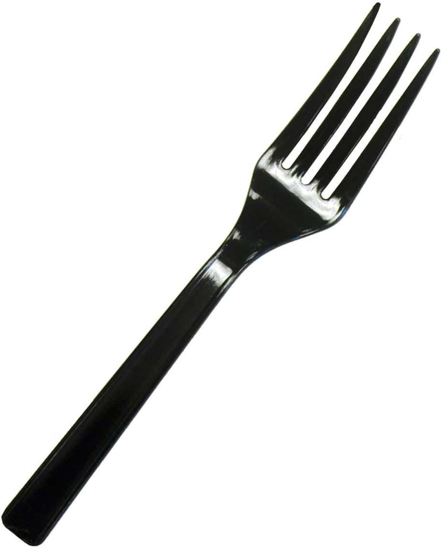 Party Favors Plus Heavy Duty Plastic Forks Black 50 Count