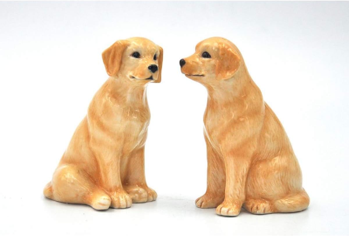 Cosmos Gifts Fine Ceramic Yellow Labrador Dog Salt & Pepper Shakers Set 3-3/8" H 20769