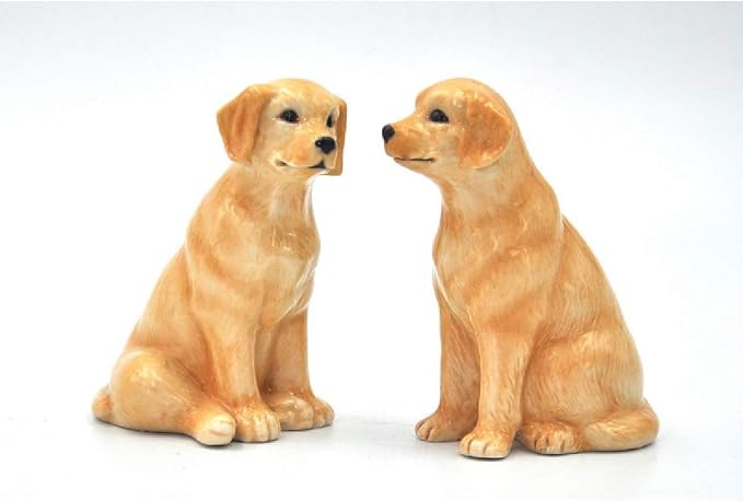 Cosmos Gifts Fine Ceramic Yellow Labrador Dog Salt & Pepper Shakers Set 3-3/8" H 20769