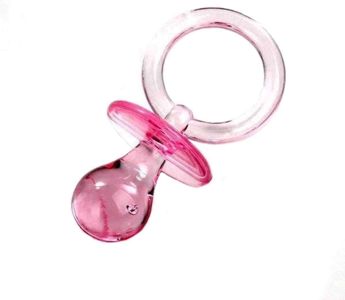 Party Favors Plus Pink Plastic Pacifiers 2.5 Inch 12 Count