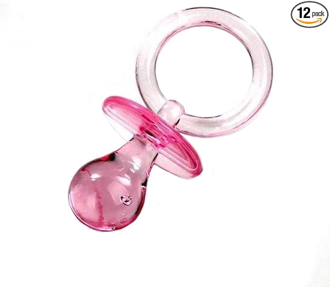 Party Favors Plus Pink Plastic Pacifiers 2.5 Inch 12 Count