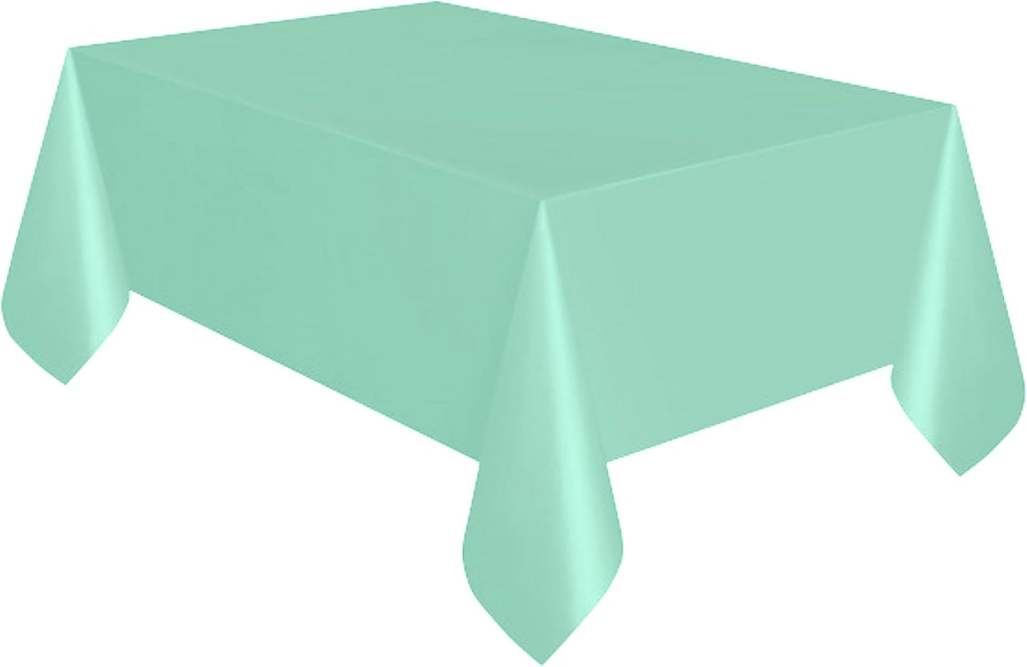 Party Favors Plus Mint Green Plastic Rectangular Tablecloth with Table Skirt 54x108 Inch 2 Piece Set
