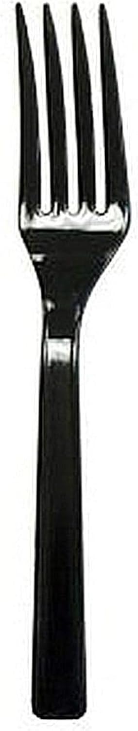 Party Favors Plus Heavy Duty Plastic Forks Black 50 Count