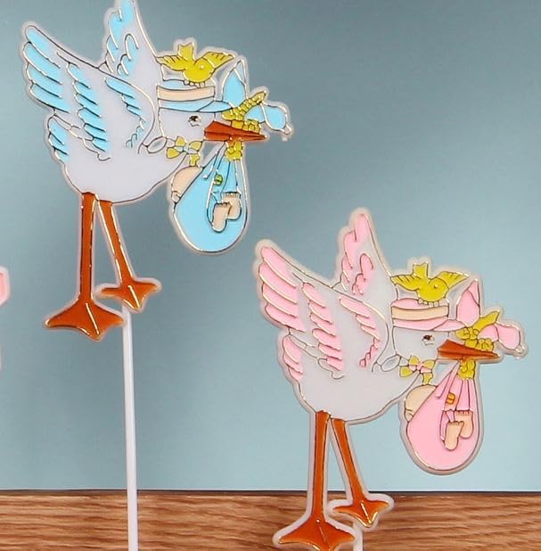 Party Favors Plus Plastic Stork in Flight Shower Favors Pink 12 Count